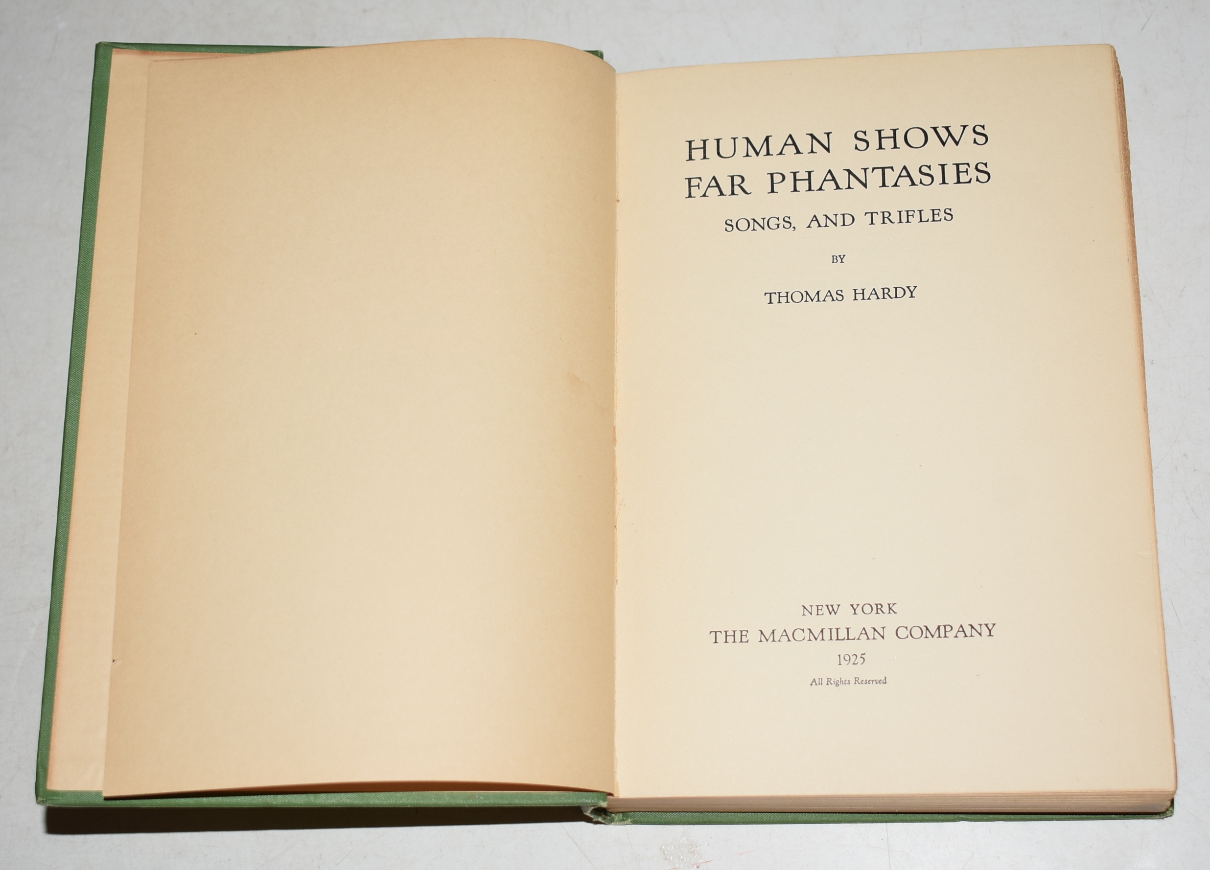 Human Shows Far Phantasies. Songs and Trifles.