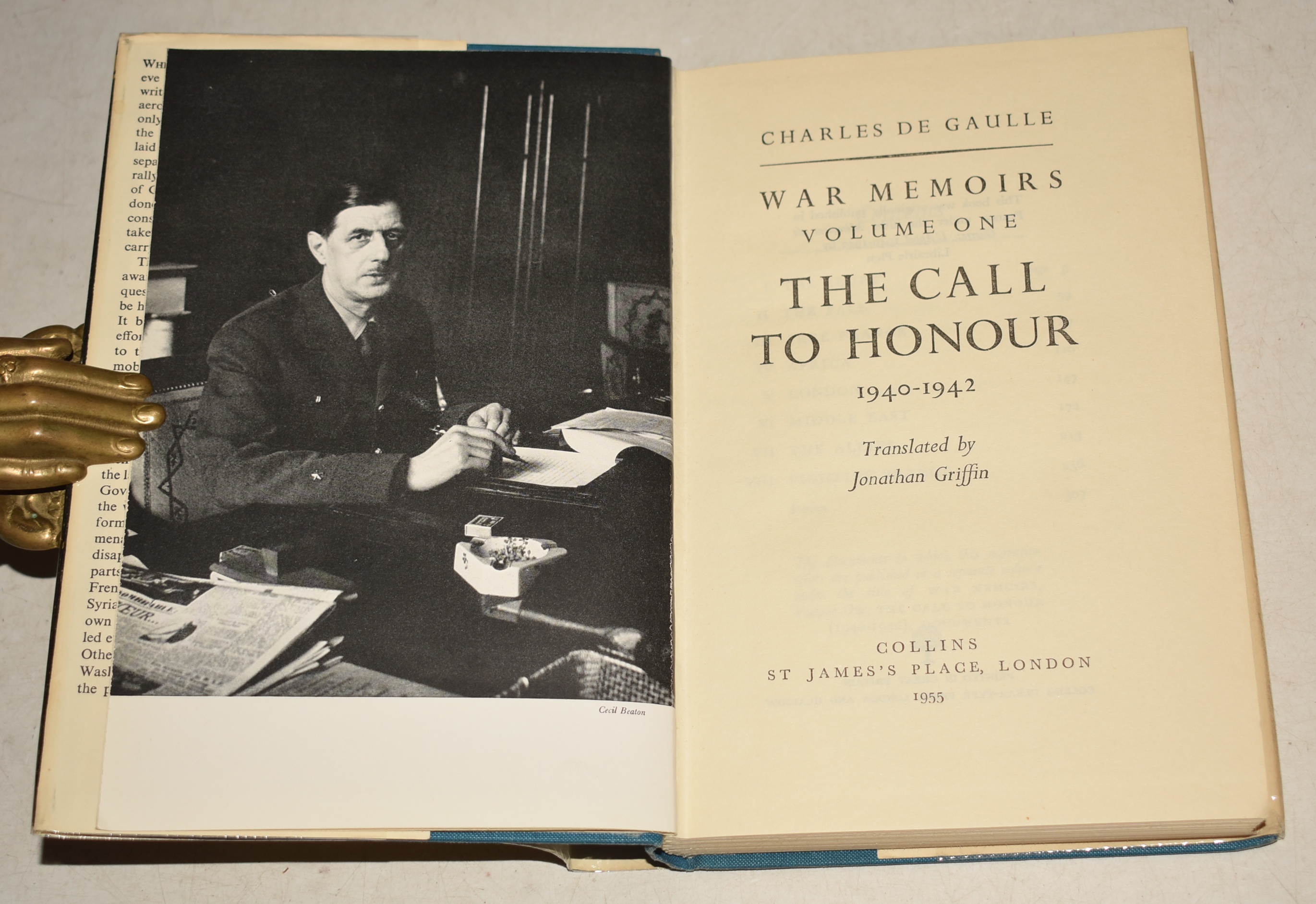 War Memoirs. Vol. 1: The Call to Honour 1940-42. Documents. Transl. by J. Griffin.