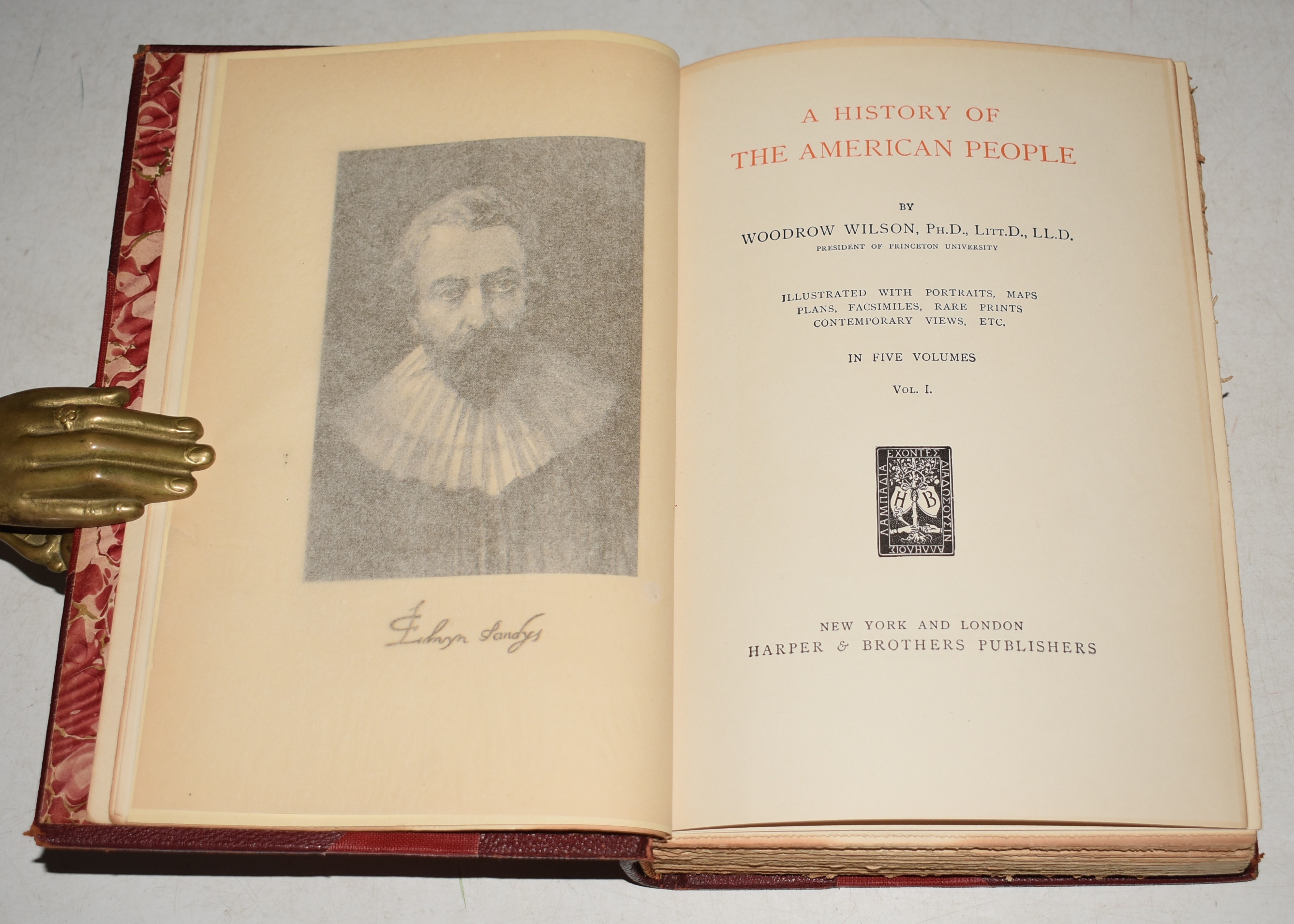 A History of The American People In Five Volumes. Illustrated with Portraits, Maps, Plans, Facsimiles, Rare Prints, Contemporary Views etc.