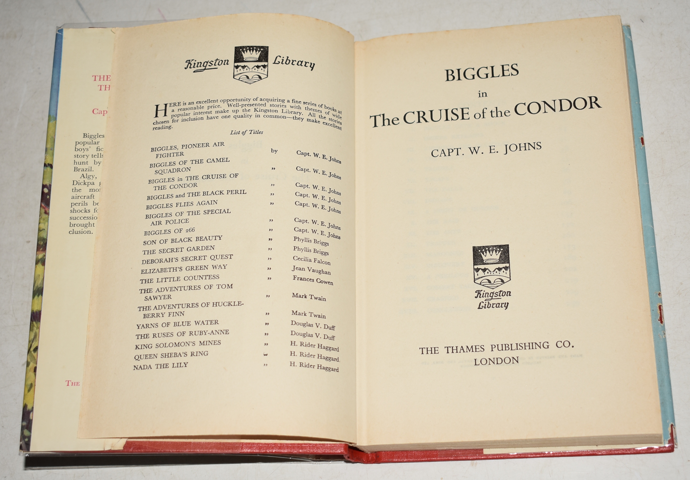 Biggles in The Cruise of the Condor. A further adventure of Sergeant Bigglesworth of the Special Air Service, C.I.D.