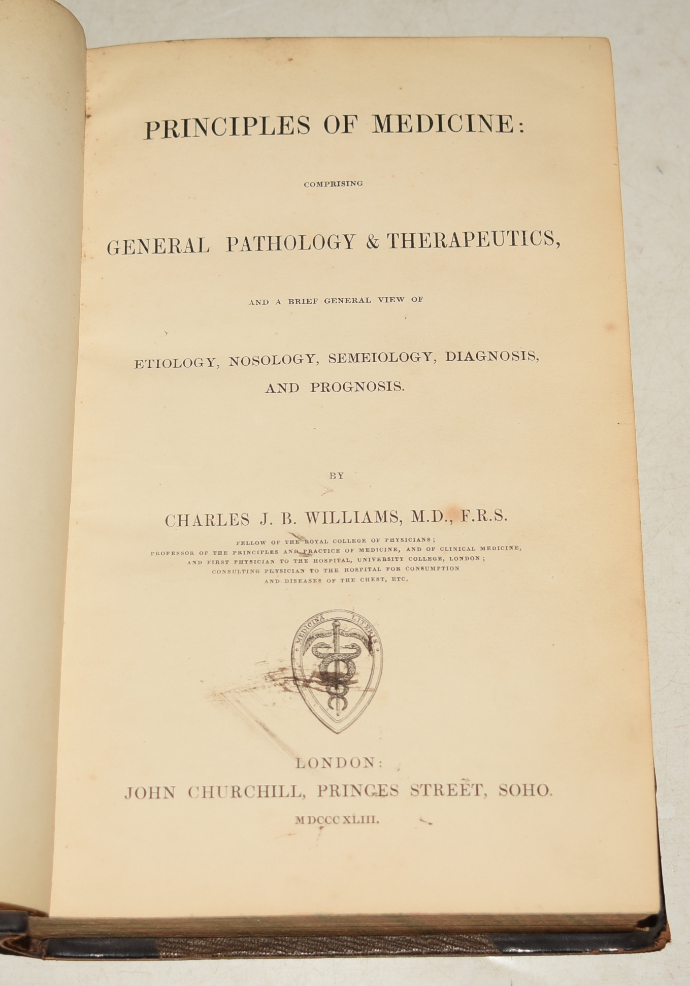 Principles of Medicine: Comprising General Pathology & Therapeutics, and a Brief General View of Etiology, Nosology, Semeiology, Diagnosis, and Prognosis.