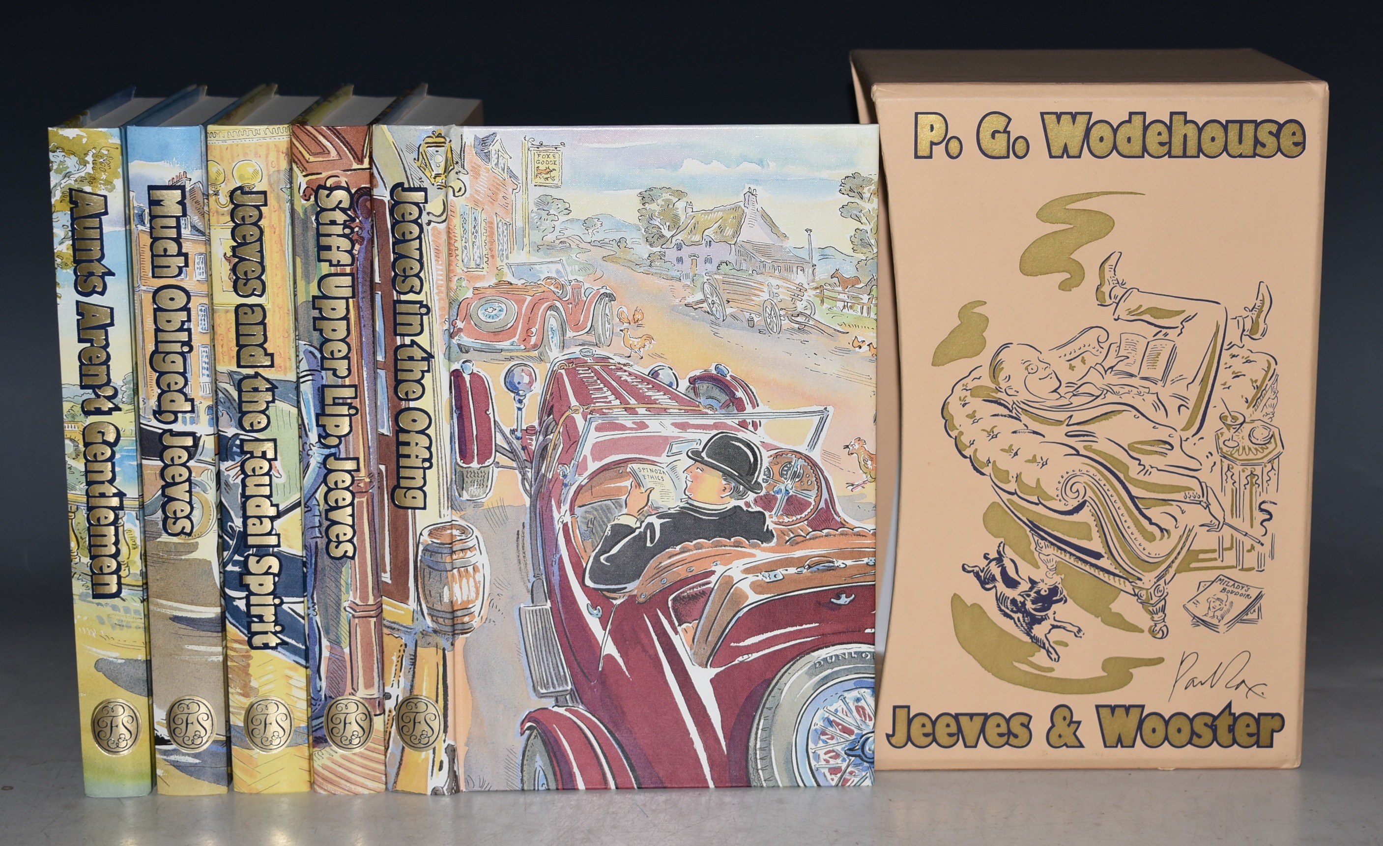 Jeeves and Wooster. SIGNED PAUL COX Five volumes. Illustrated by Paul Cox.