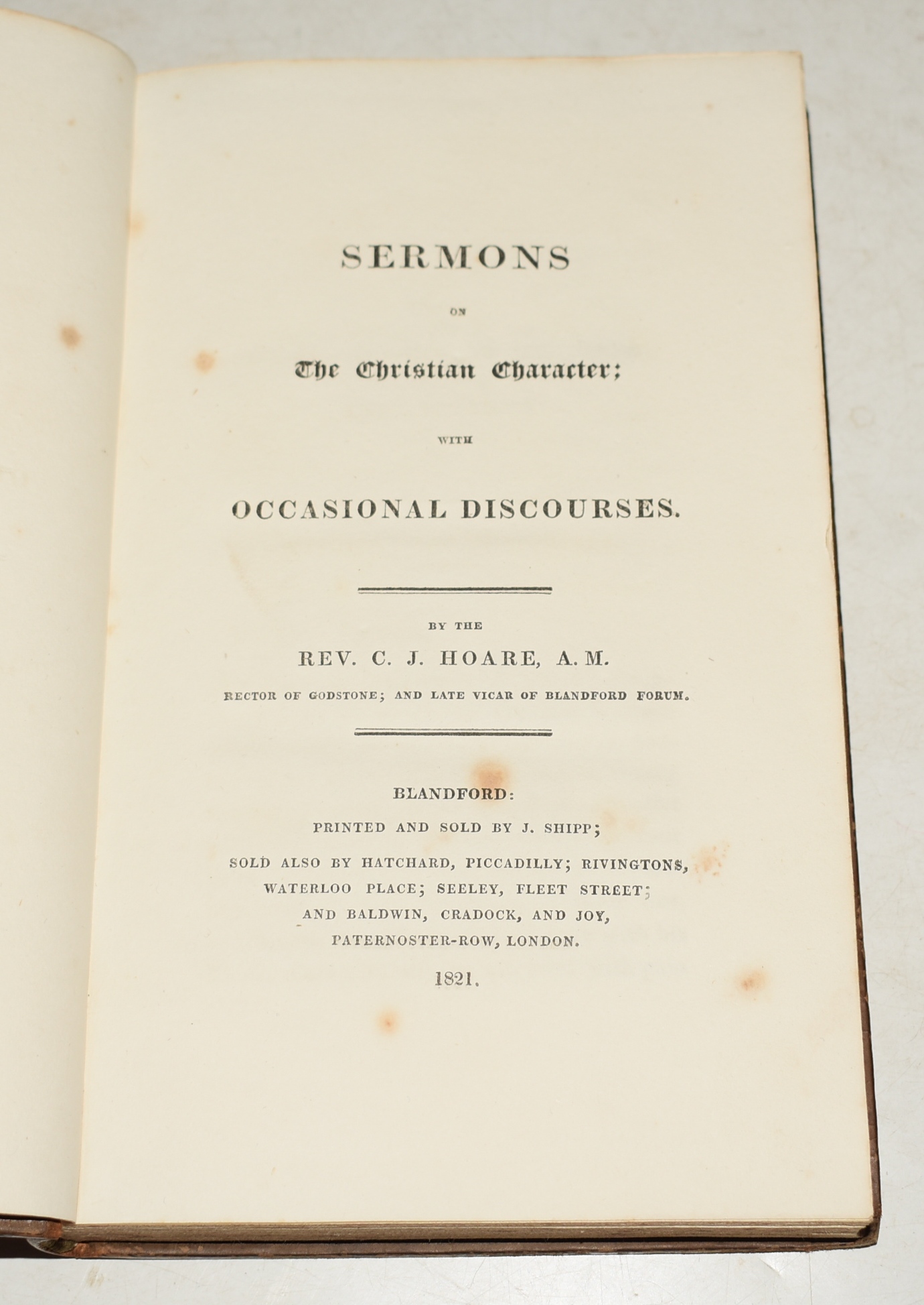 Sermons on The Christian Character; With Occasional Discourses