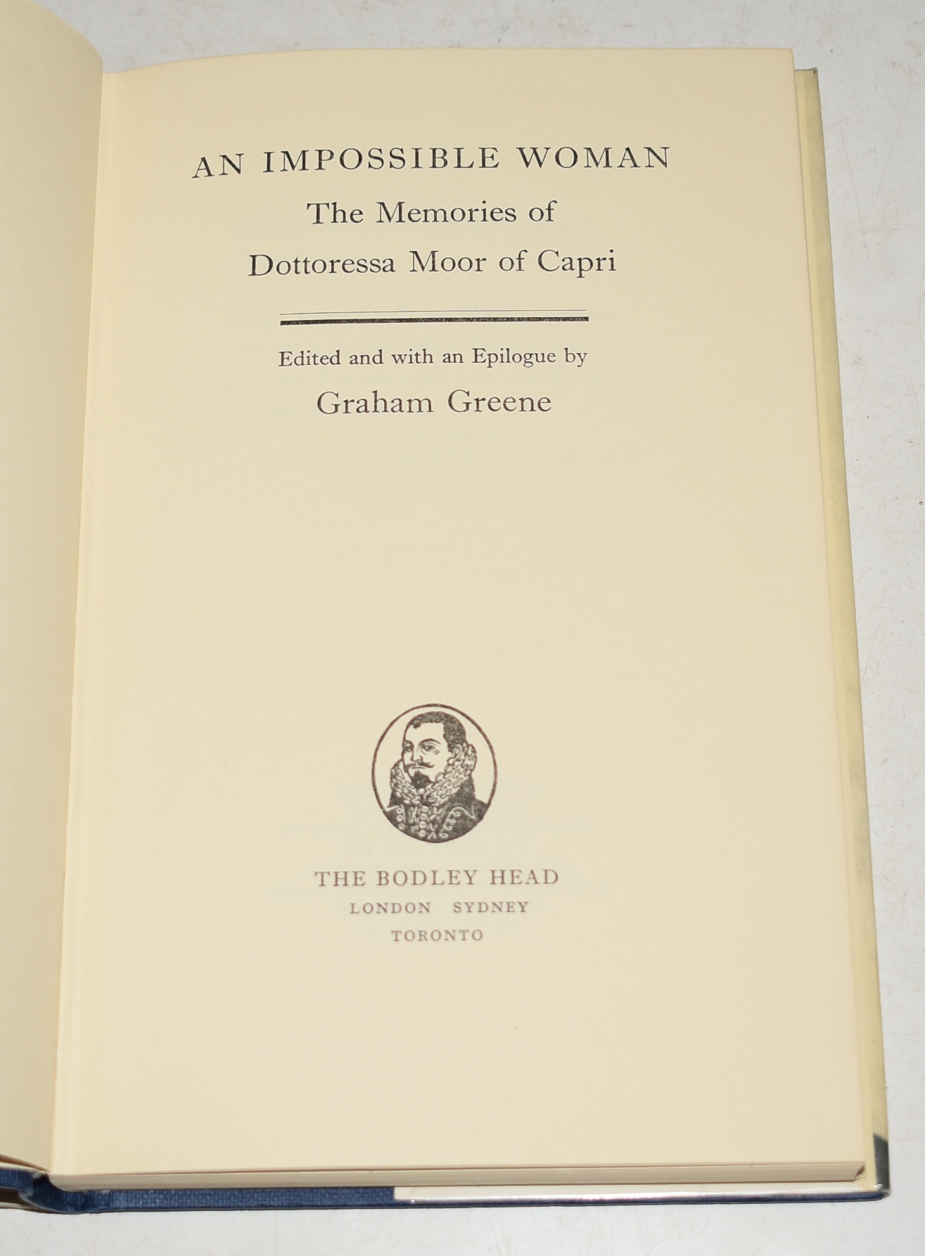 An Impossible Woman: The Memories of Dottoressa Moor of Capri Edited and with an Epilogue by Graham Greene.