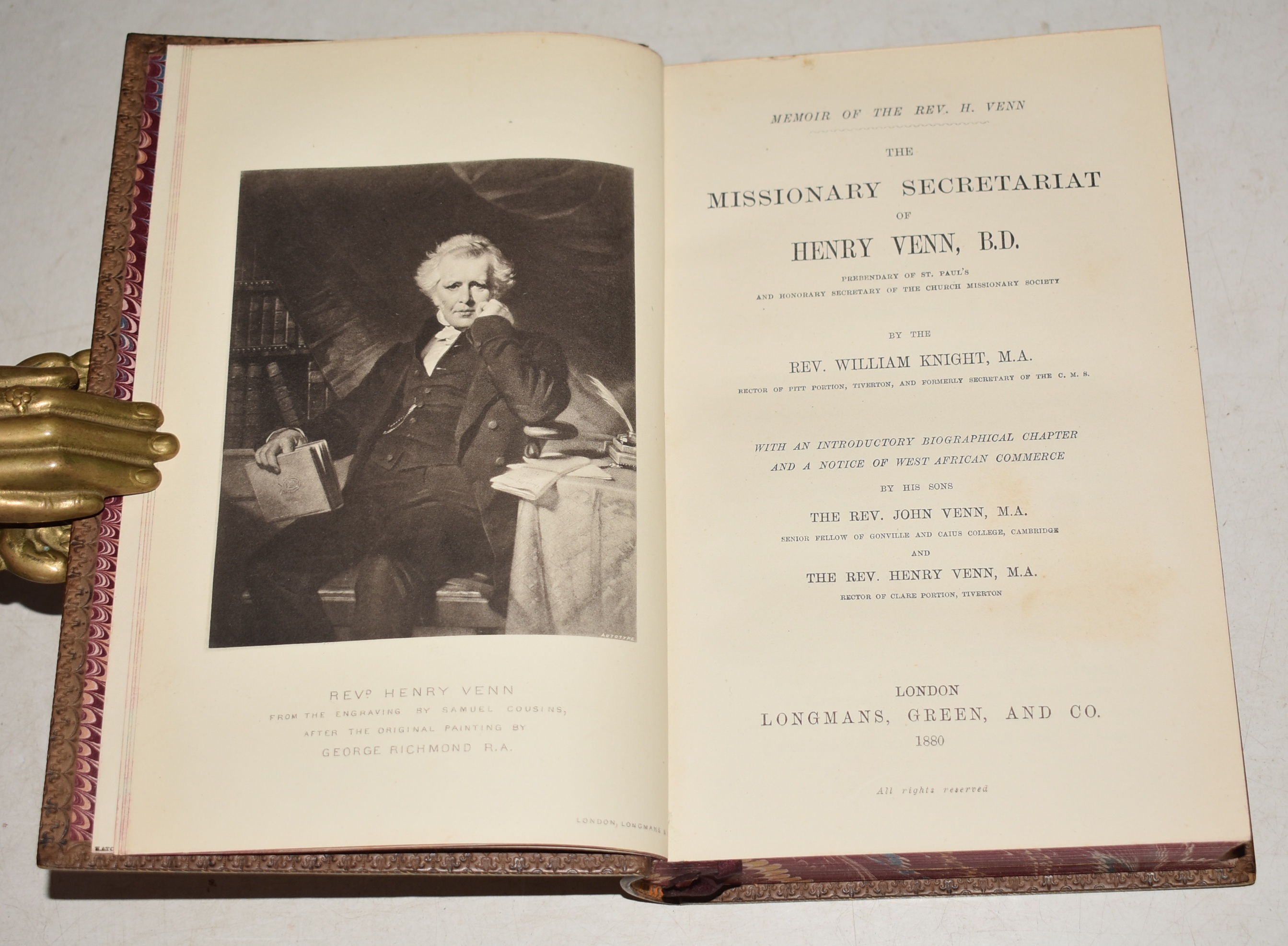 The Memoir of The Rev H. Venn The Missionary Secretariat of Henry Venn, B.D. With an Introductory Biographical Chapter and a Notice of West African Commerce by His Sons.
