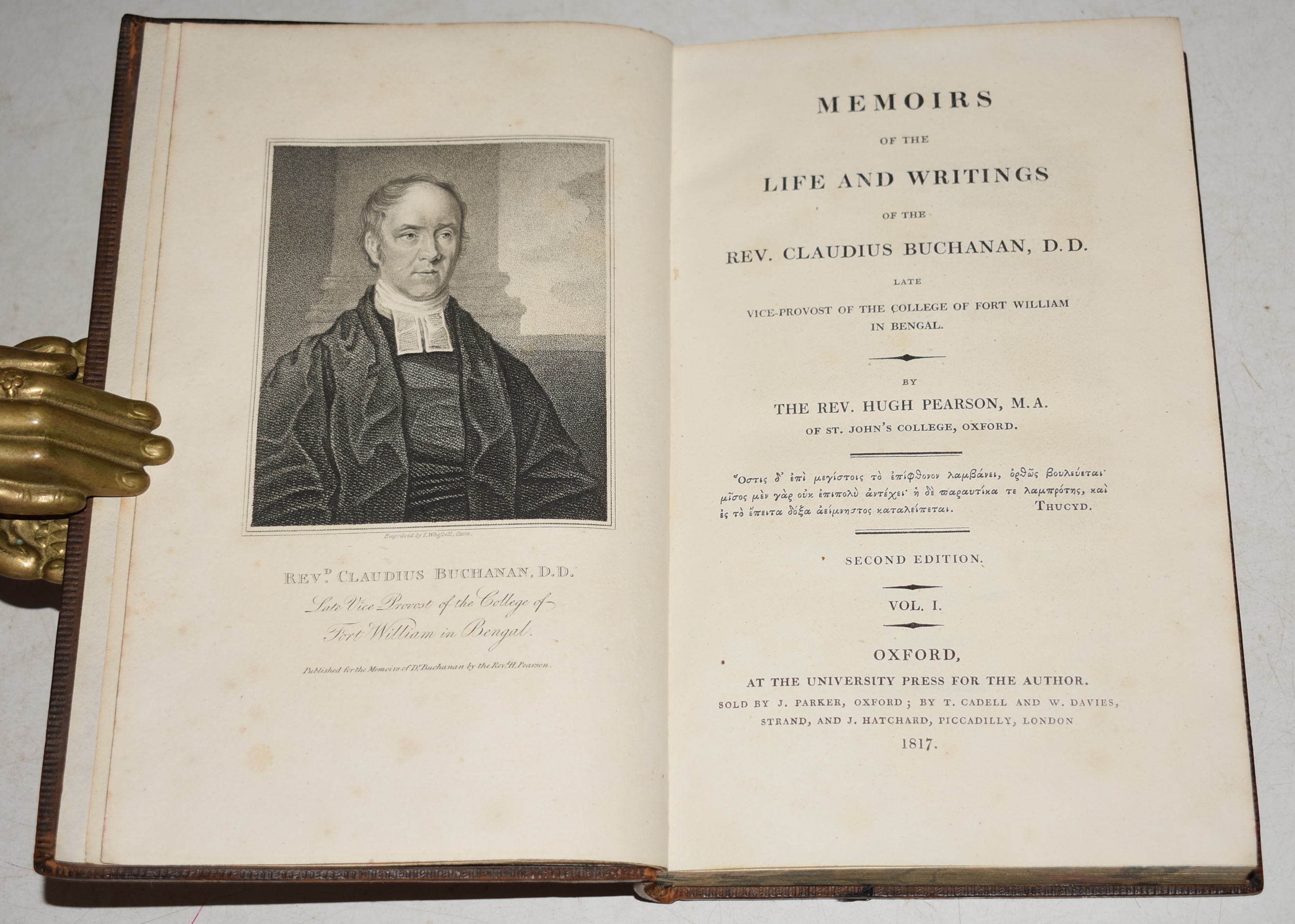 Memoirs of the Life and Writings of the Rev. Claudius Buchanan, D.D. Late Vice-Provost of the College of Fort William in Bengal. Second Edition. In Two Volumes.
