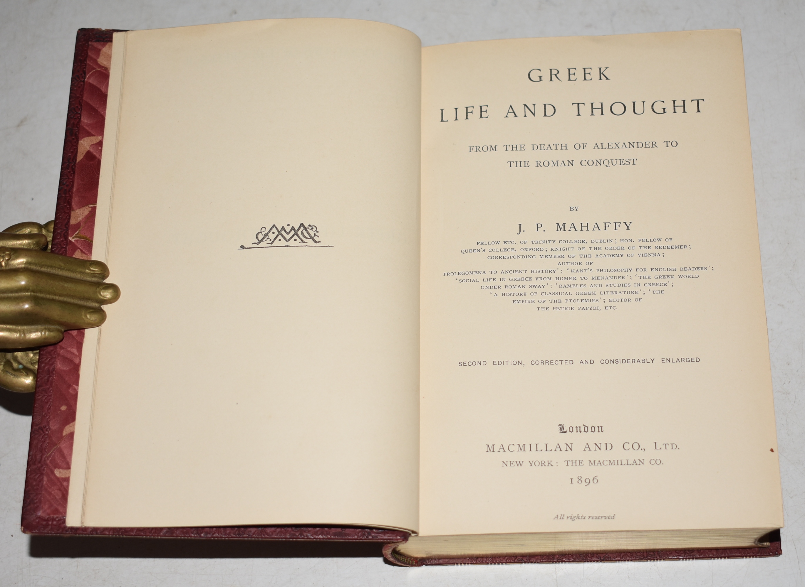 Greek Life and Thought From The Death of Alexander to The Roman Conquest. Second Edition, Corrected and Considerably Enlarged. The Social Life of The Greeks, II.