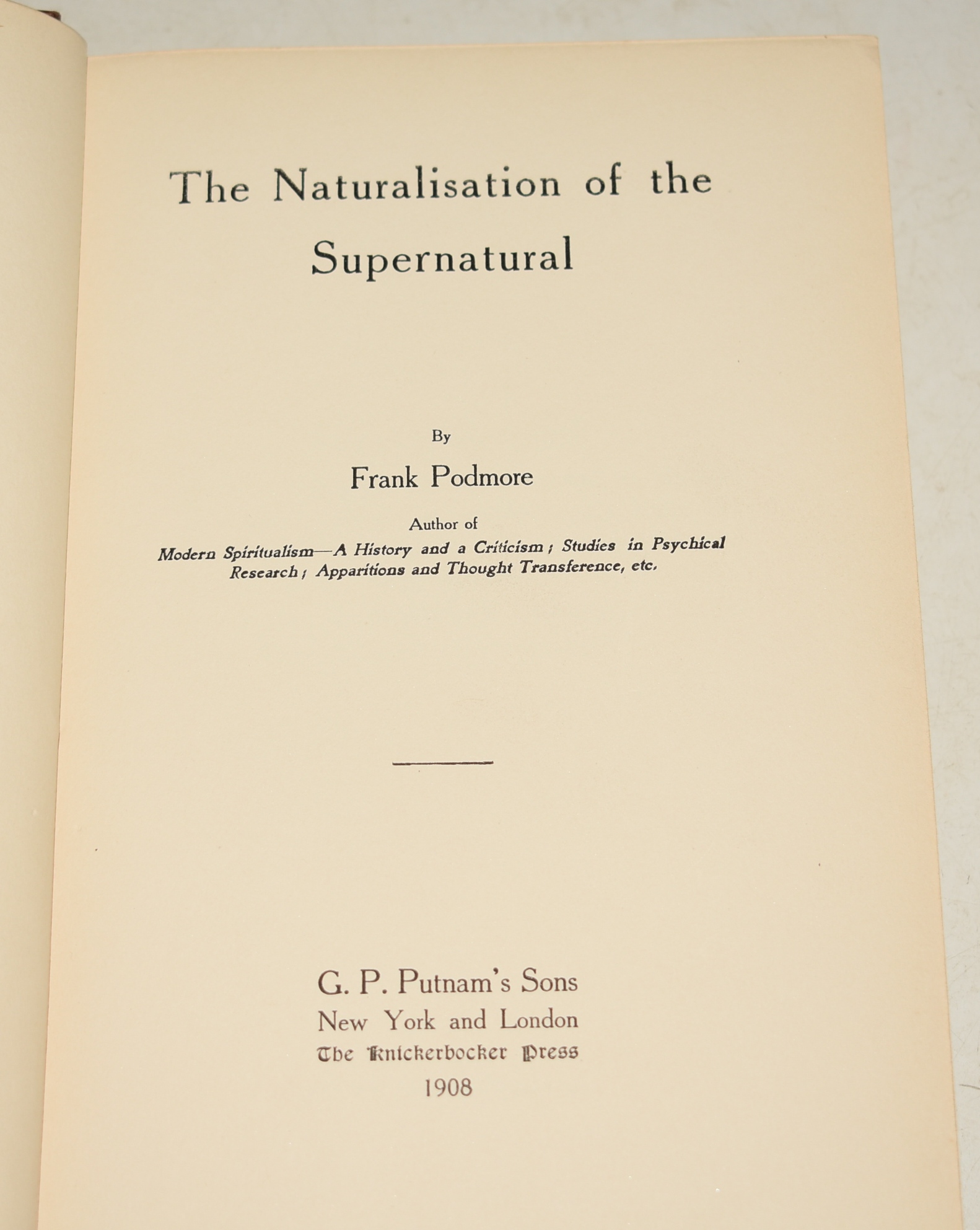 The Naturalisation of the Supernatural