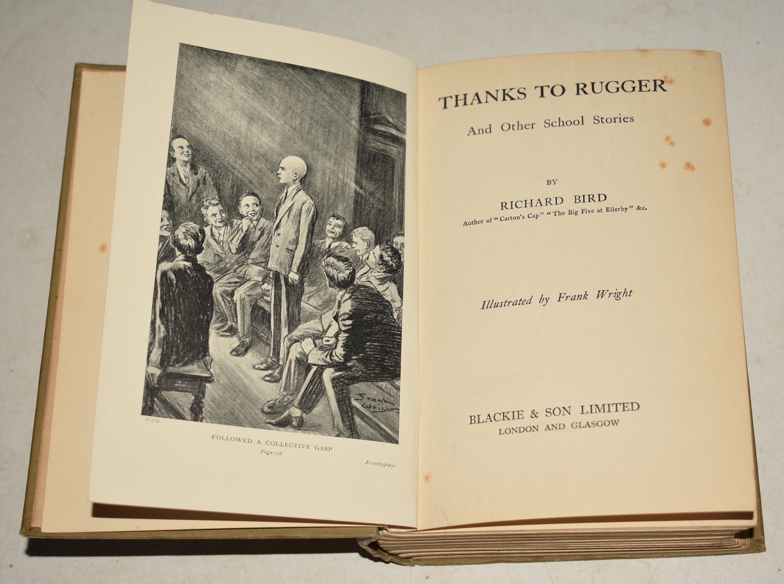 Thanks To Rugger And Other School Stories Illustrated by Frank Wright