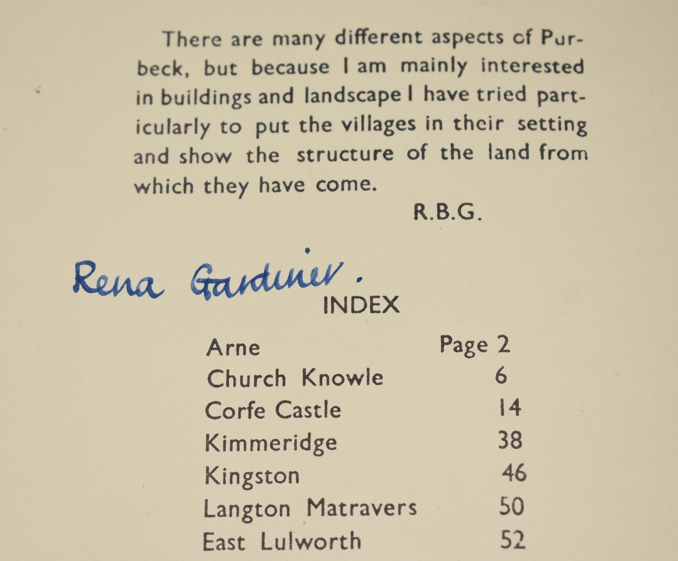 Dorset: The Isle of Purbeck. SIGNED COPY. Designed, drawn, printed and published by Rena Gardiner.