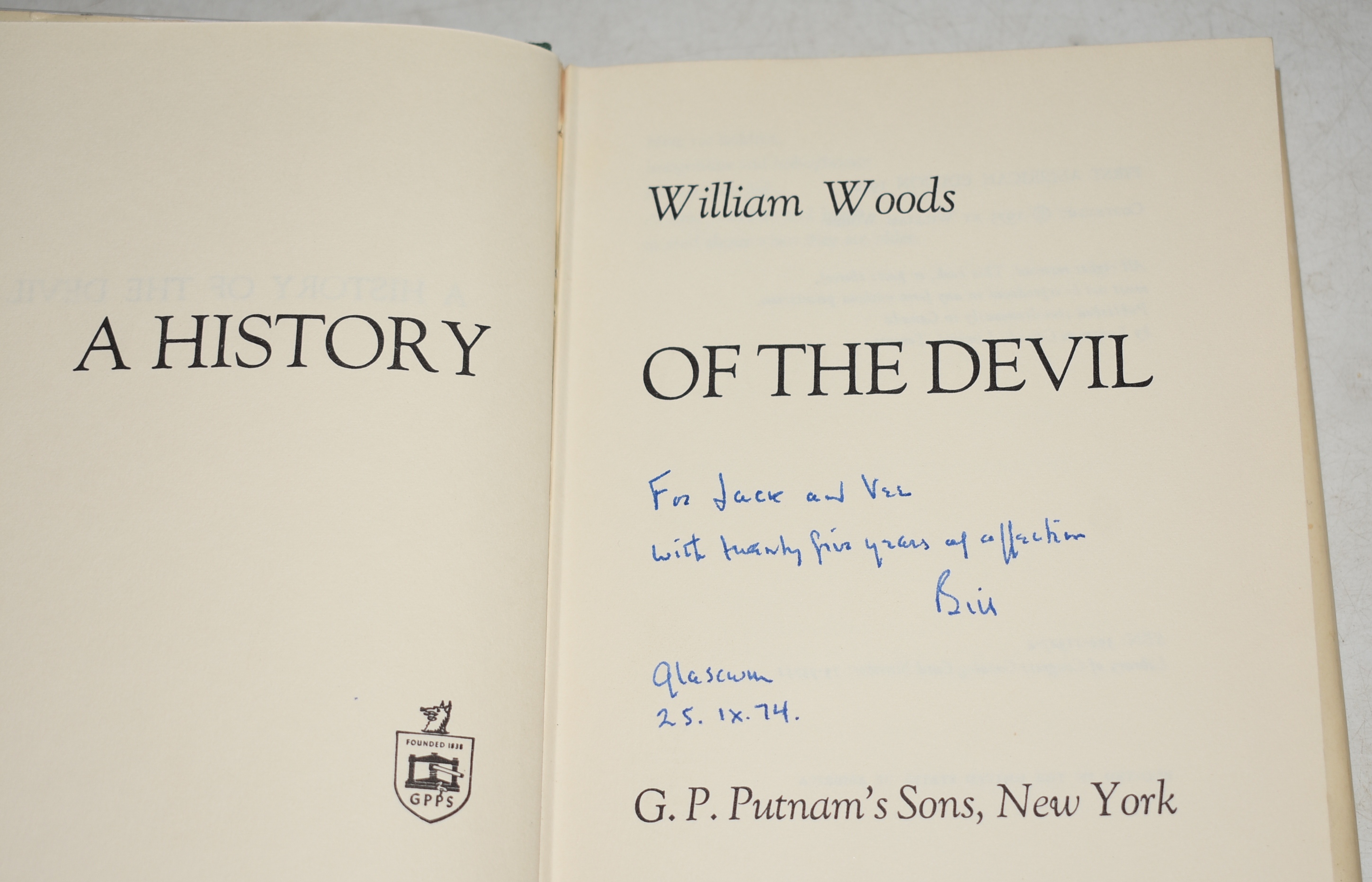 A History of The Devil SIGNED COPY.