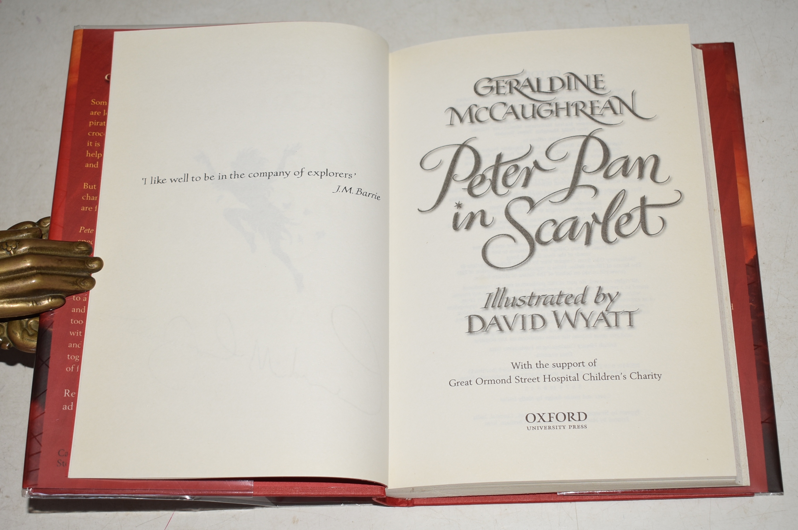 Peter Pan in Scarlet Illustrated by David Wyatt. SIGNED Geraldine McCaughrean First Trade Edition
