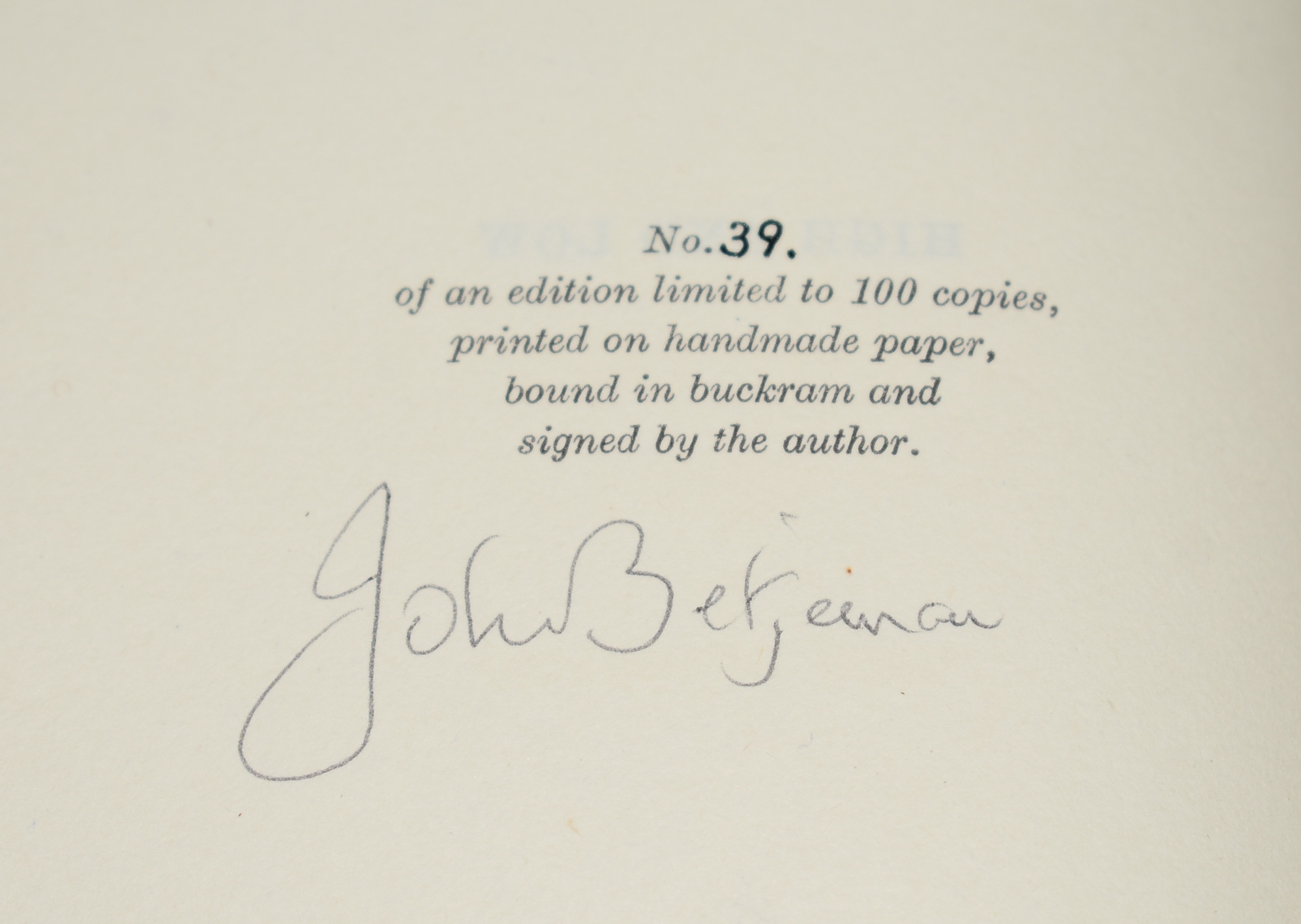 High and Low. SIGNED LIMITED EDITION.