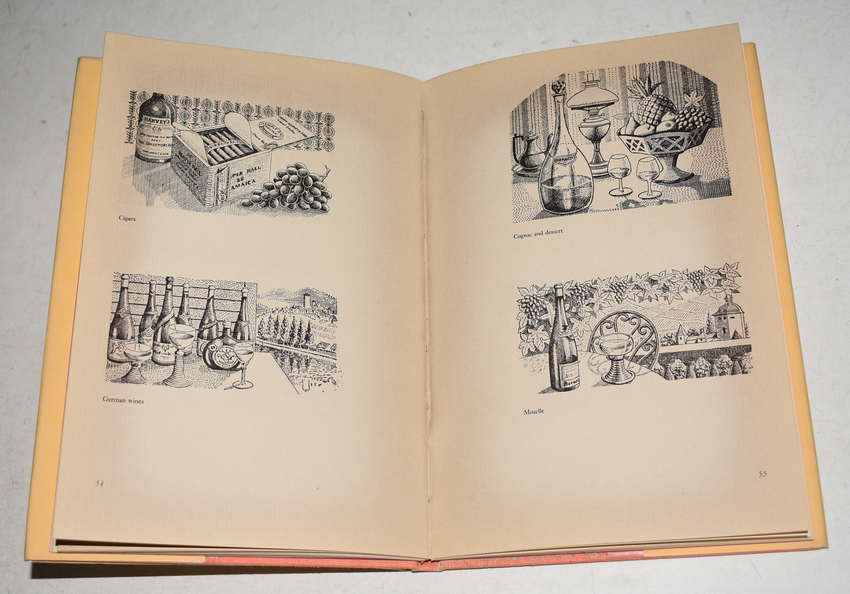 Wine List Decorations 1961 - 1963. Wood engravings by David Gentleman. Decorations by Asgeir Scott. Illustrations by Edward Ardizzone. Maps by Sheila Waters