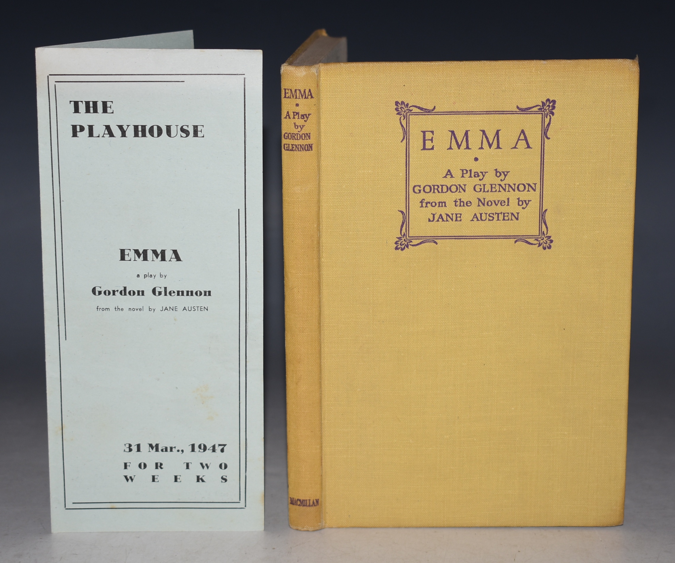 Emma A Play By Gordon Glennon. From the Novel by Jane Austen.