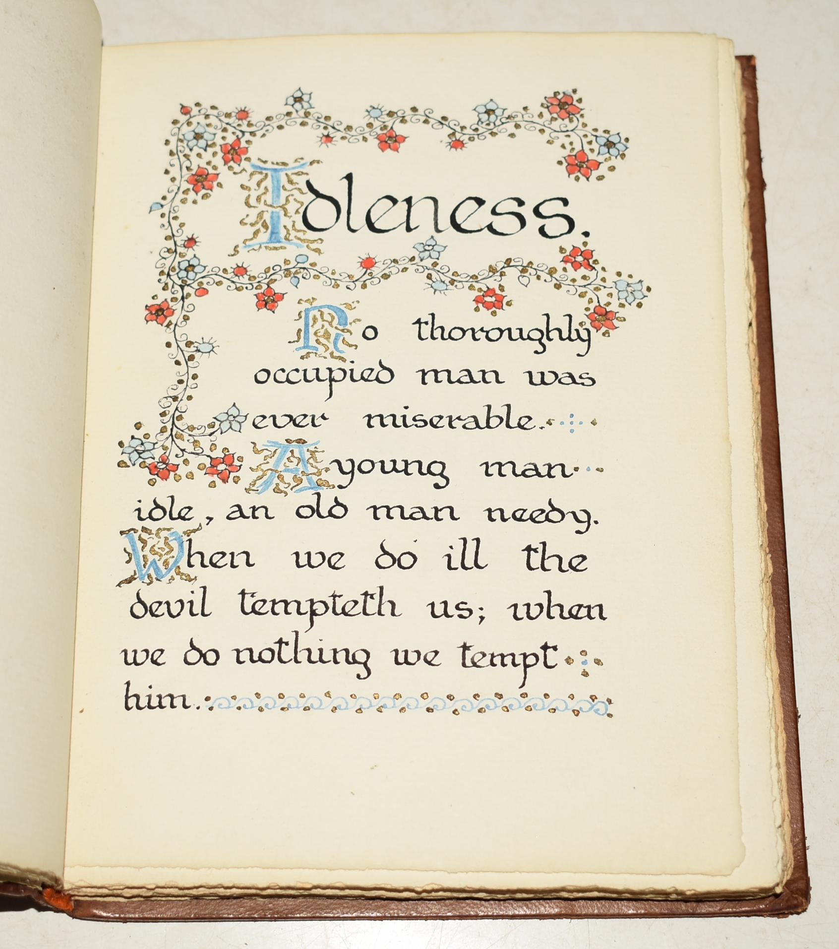 Adage and Proverb Handwritten and Handbound. Illuminated.