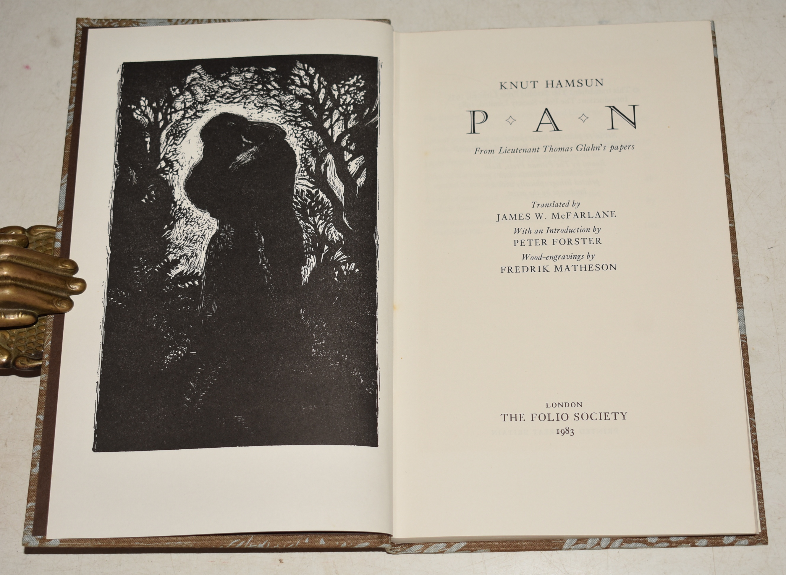 Pan Translated by James W. McFarlane. With an Introduction by Peter Forster. Wood-engravings by Fredrik Matheson.