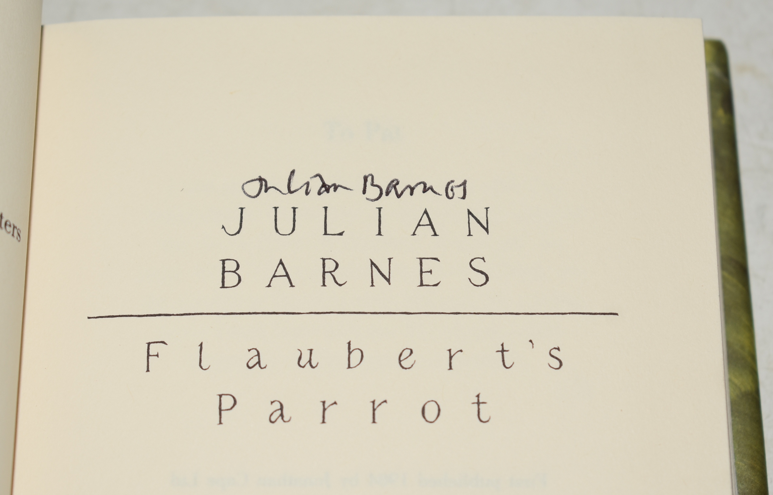 Flaubert&rsquo;s Parrot SIGNED COPY