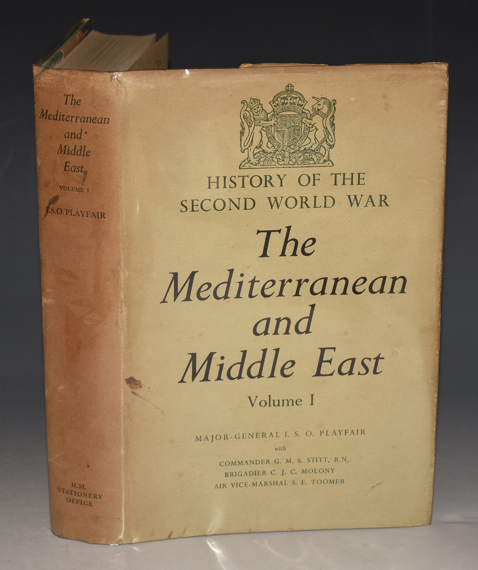 The Mediterranean and Middle East, Volume 1: The Early Success against Italy (to May 1941.) With Commander G.M.S. Stitt, Brigadier C.J.C. Molony, and Air Vice-Marshall S.E. Toomer. (Volume 1 ONLY)