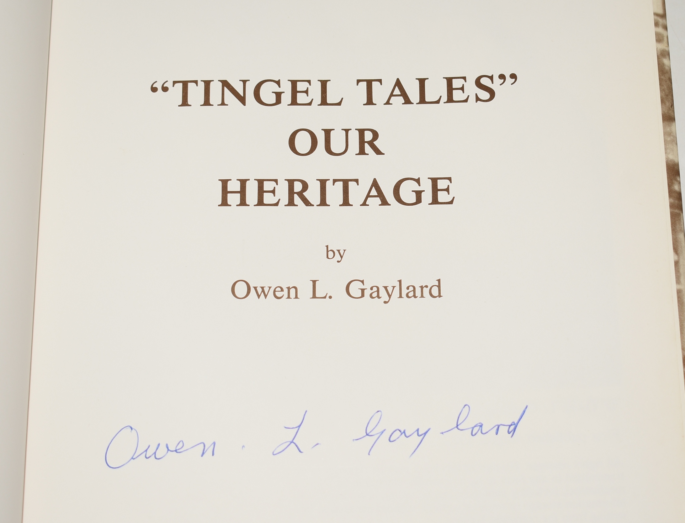 “Tingel Tales” Our Heritage