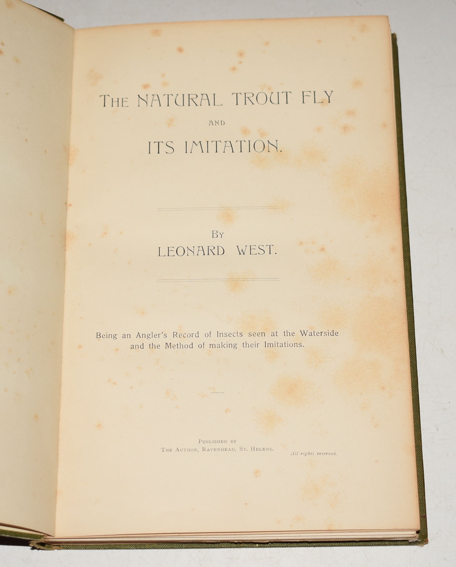 The Natural Trout Fly and its Imitation. Being an Angler's Record of Insects seen at the Waterside and the Method of making their Imitations.