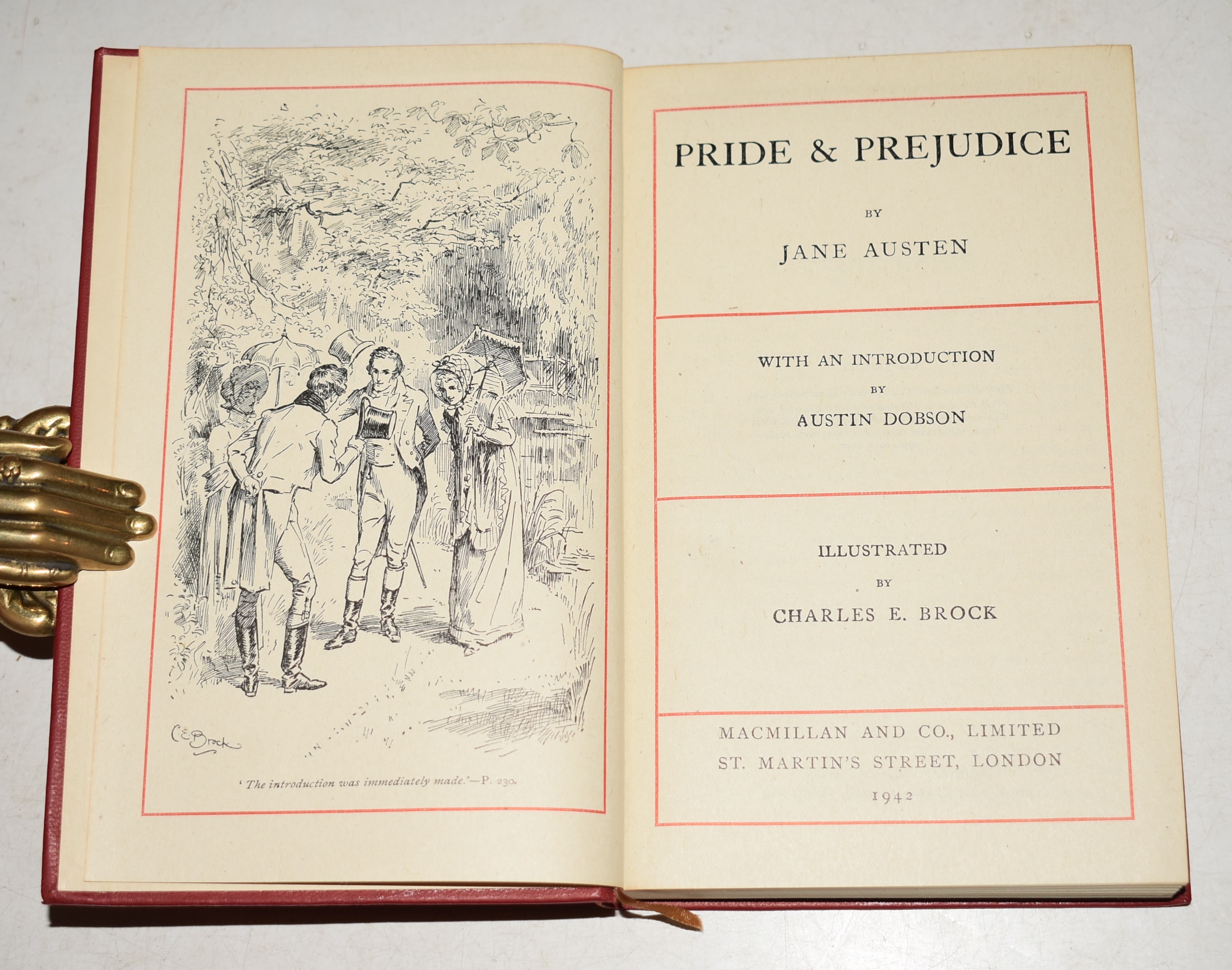 Pride and Prejudice Introduction by Austin Dobson. Illustrated by Charles E. Brock. Macmillan’s Illustrated Pocket Classics.