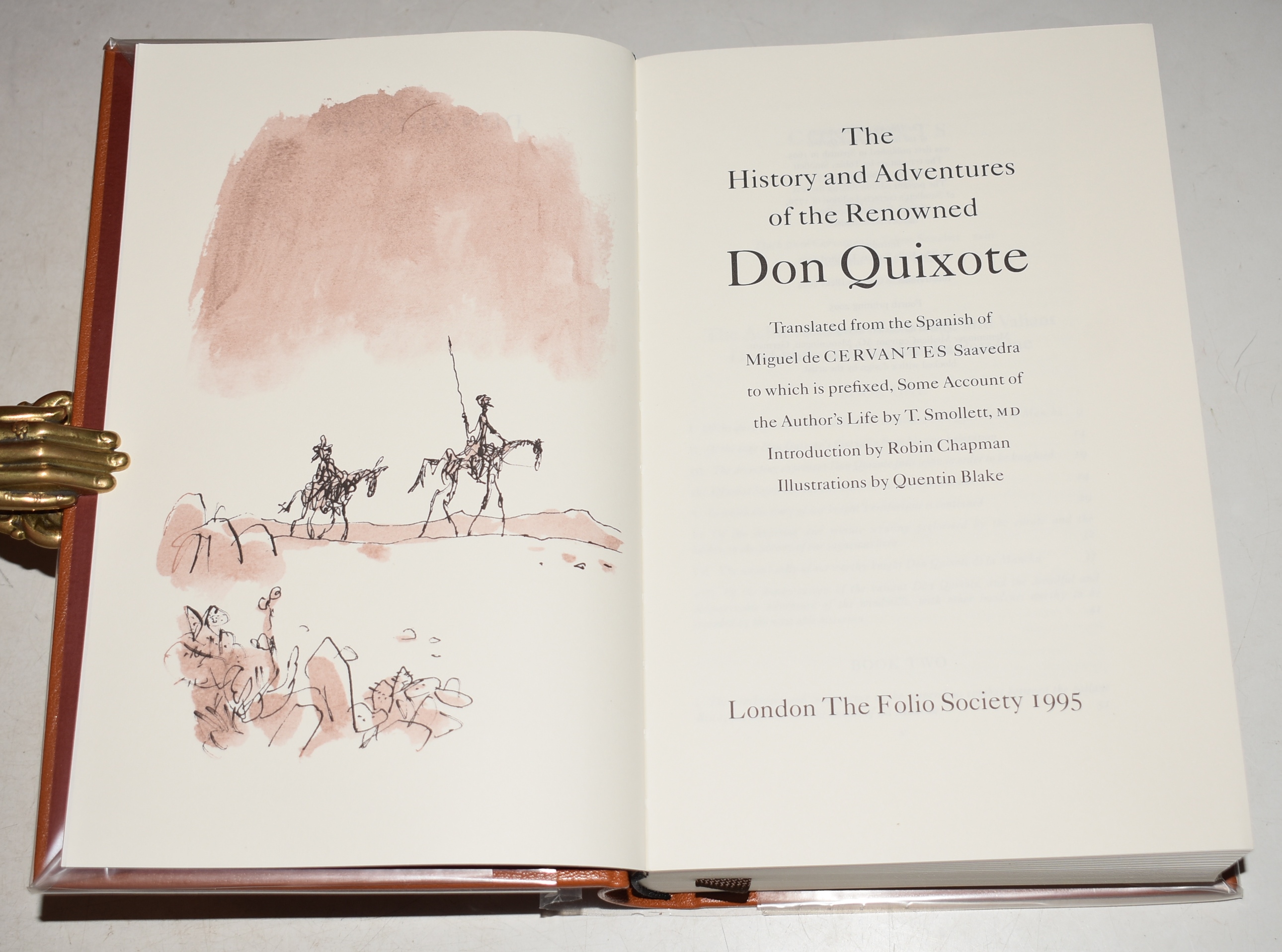 The History and Adventures of the Renowned Don Quixote. Translated from the Spanish by T. Smollett. Introduction by Robin Chpman, illustrated by Quentin Blake. Limited Leather Edition. Limited to 1250 Numbered 385. Cased.