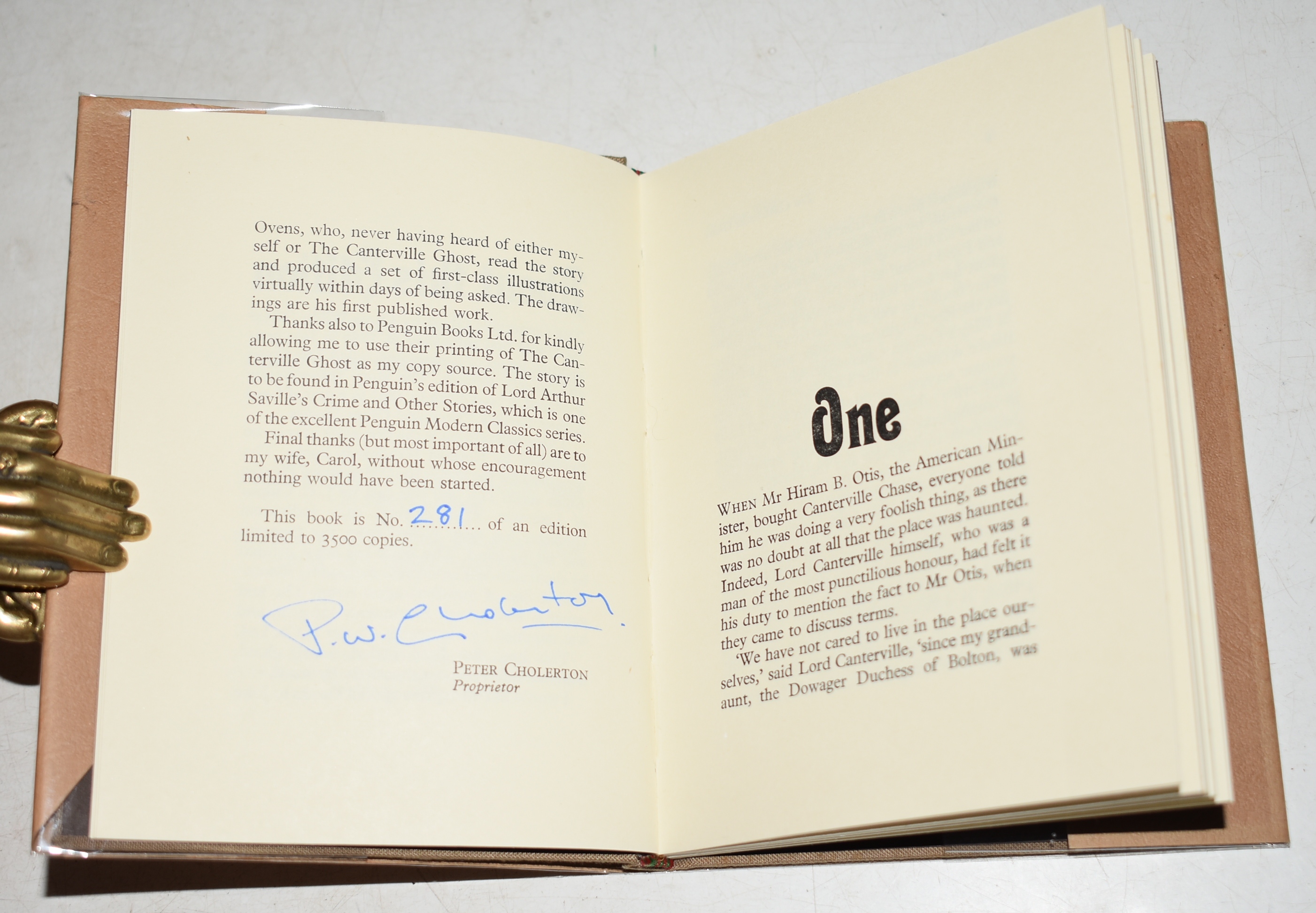 The Canterville Ghost Illustrated by John Ovens. Signed Limited Edition.
