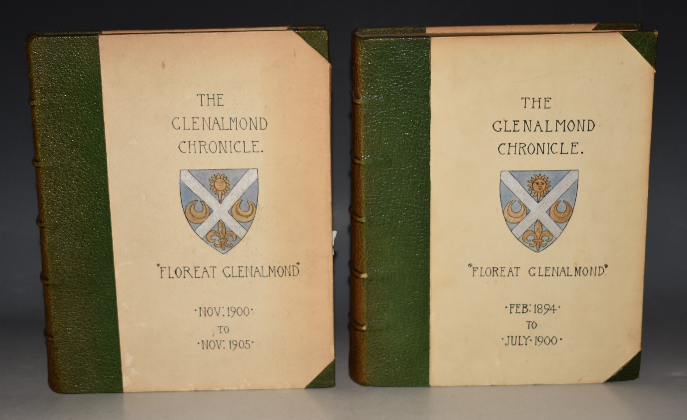 The Glenalmond Chronicle "Floreat Glenalmond" In Two volumes. Feb 1894 - July 1900 & Nov 1900 - Nov 1905.