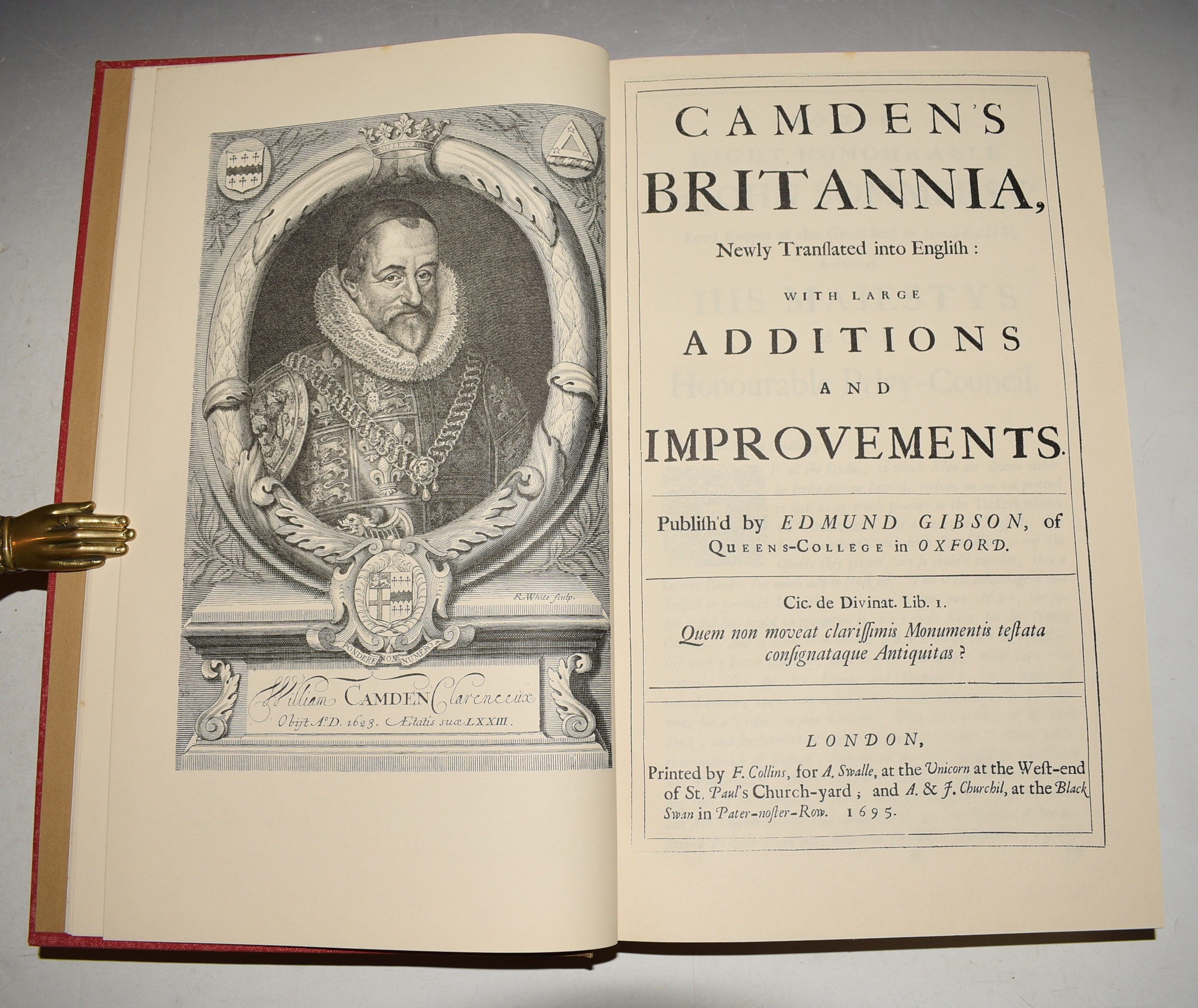 Camden’s Britannia 1695. A Facsimile of the 1695 Edition Published by Edmund Gibson. With an Introduction by Professor Stuart Piggott and a Bibliographical Note by Gwyn Walters.