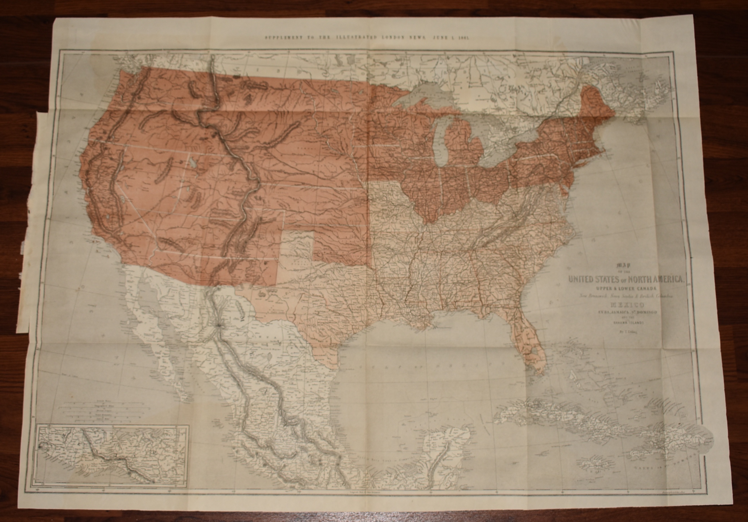 Map of the United States of North America. Upper & Lower Canada, Nova Scotia, & British Columbia. Mexico, Cuna, Jamaica, St. Domingo and the Bahama Islands