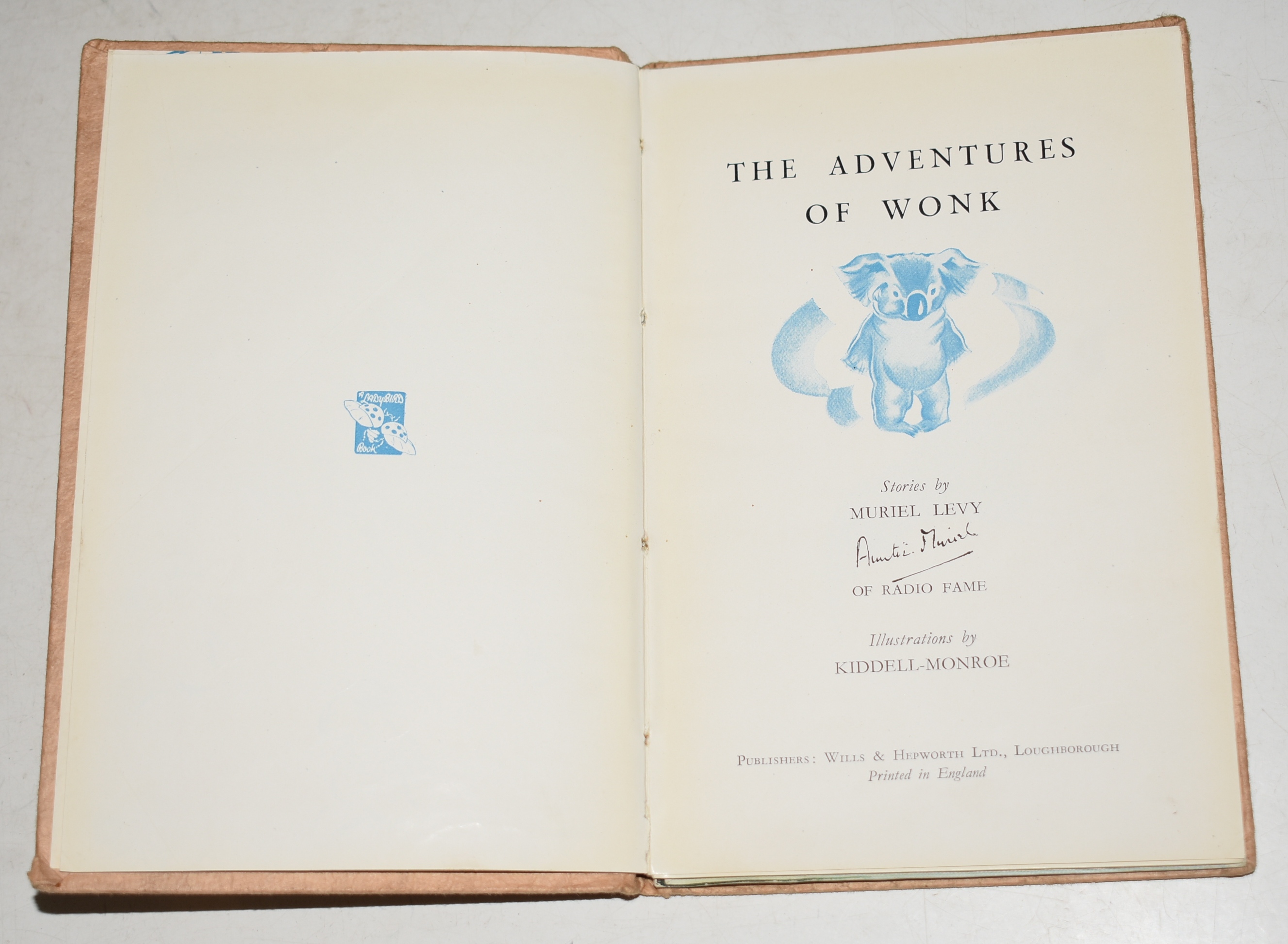 The Adventures of Wonk. Strawberries and Cream. Stories by Muriel Levy of Radio Fame. Illustrations by Kiddell-Monroe.