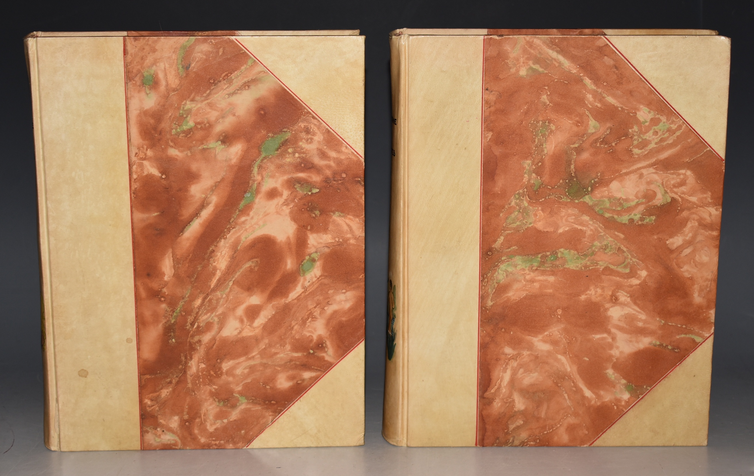 Contes et Nouvelles de La Fontaine. Illustrations en Couleurs De Brunelleschi. With Spines Illustrated By-Hand. In Two Volumes. LIMITED NUMBERED EDITION.