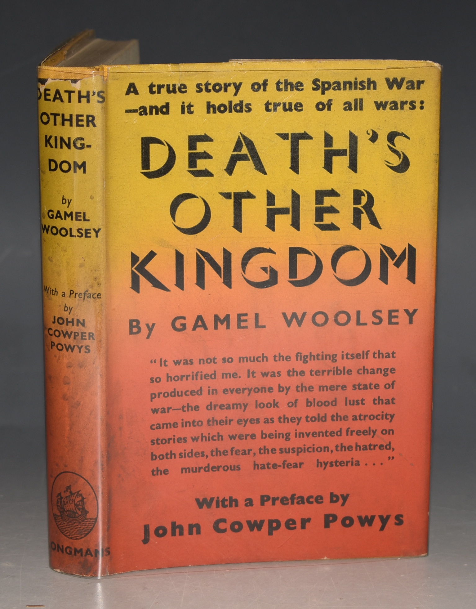 Death's Other Kingdom A True Story of The Spanish War. With a Preface by John Cowper Powys.