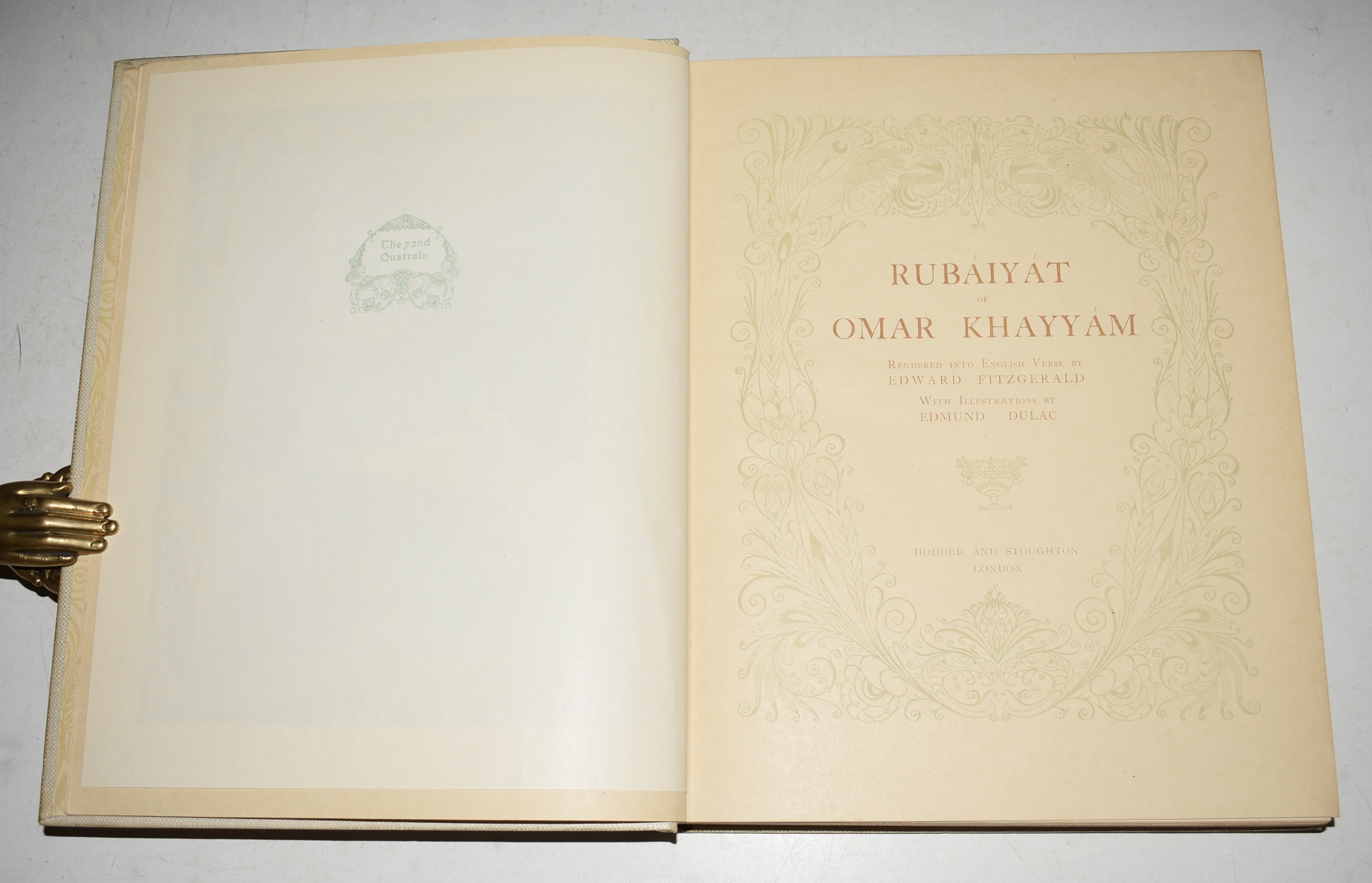 Rubaiyat of Omar Khayyam. Rendered into English verse by Edward Fitzgerald. With illustrations by EDMUND DULAC. SIGNED COPY.