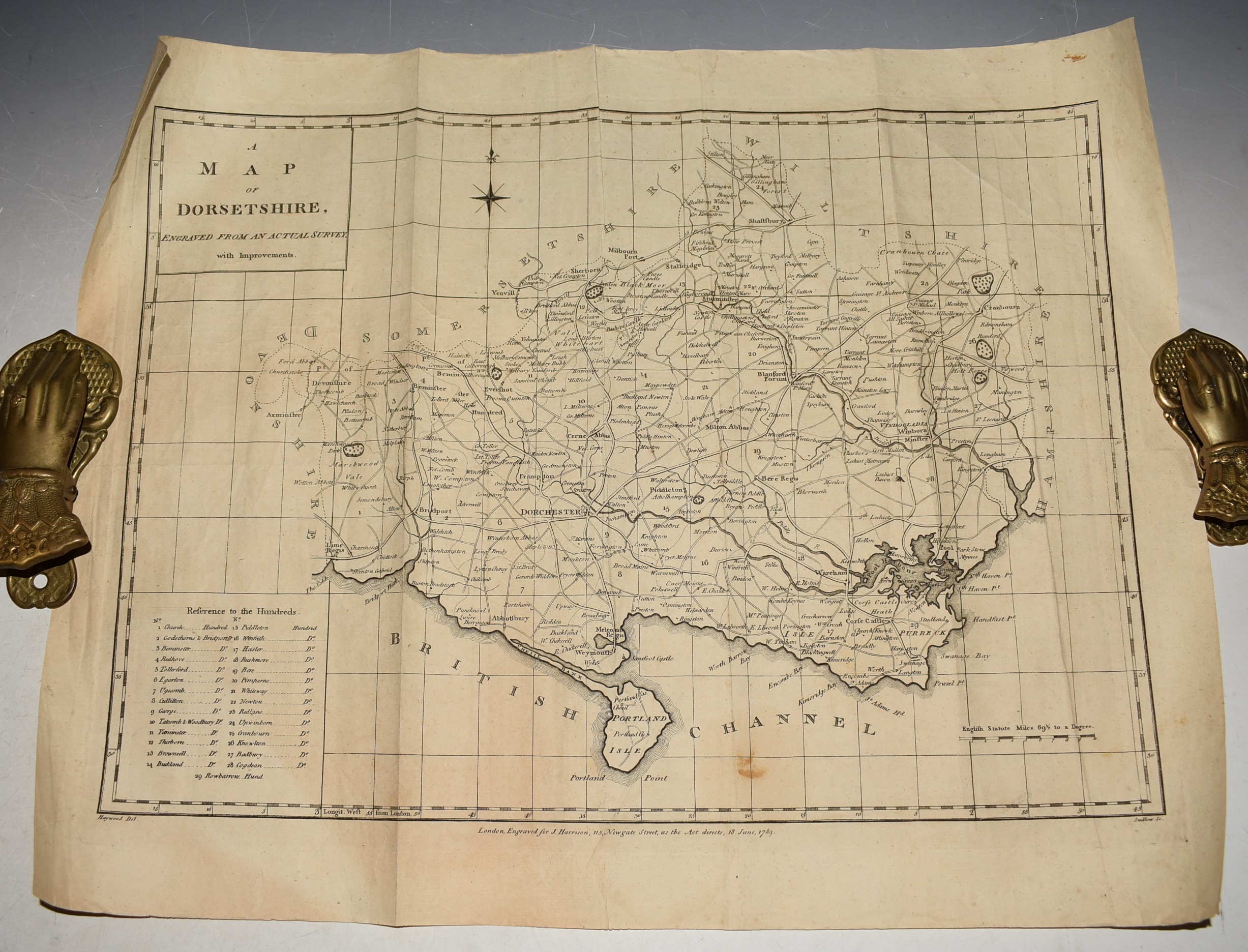 A Map of Dorsetshire, Engraved from an Actual Survey, With Improvements.