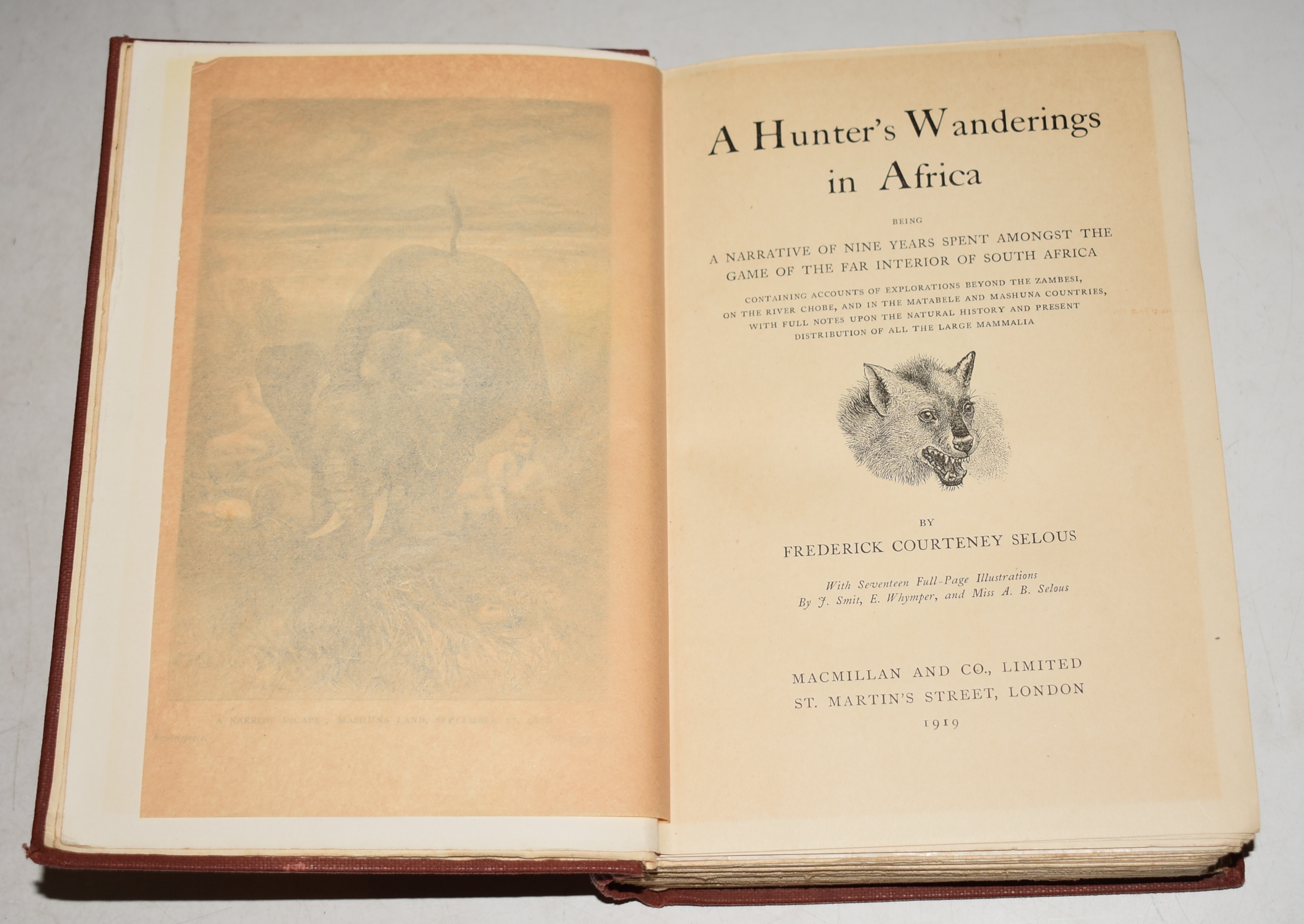 A Hunter's Wanderings in Africa. Being A Narrative of Nine Years spent amongst the Game of the Far Interior of South Africa. With Seventeen full-page illustrations by J. Smit, E. Whymper, and Miss A.B. Selous.