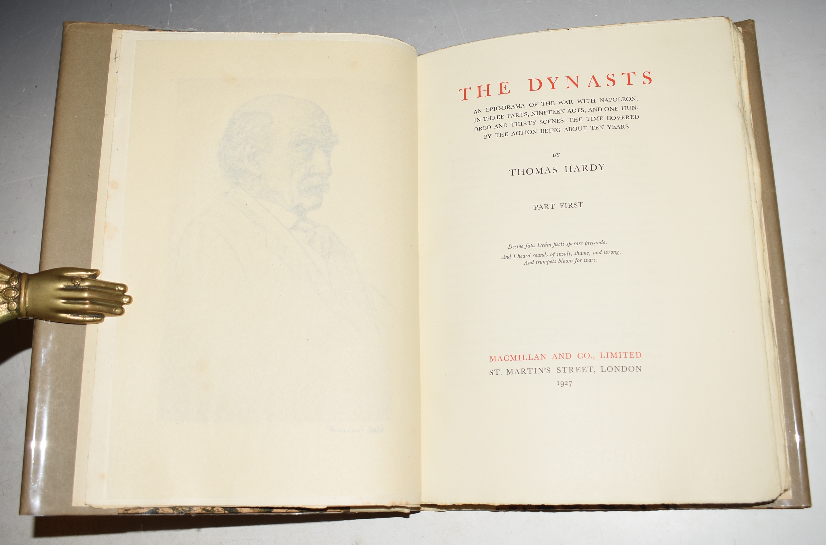The Dynasts. An Epic Drama of the war with Napoleon, In Three Parts, Nineteen Acts, and One Hundred and Thirty Scenes, The TIme Covered by the Action being about Ten Years. In Three Volumes. SIGNED Limited Edition.