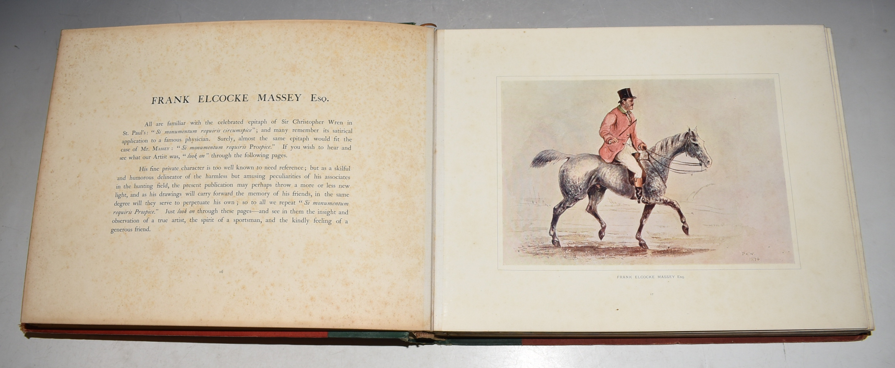 Portrait Sketches of Cheshire Hunting Men From 1850 to 1890. By the late Frank E. Massey Esq. of Poole Hall Nantwich.